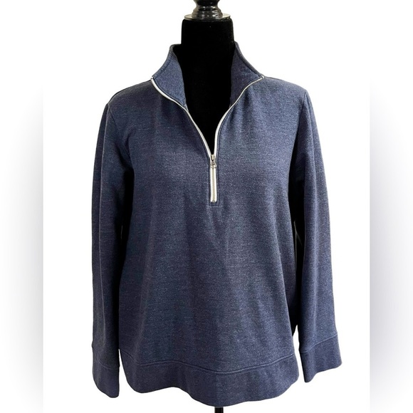 Eddie Bauer 1/4 Zip Fleece Pullover-Navy-Size Large - Picture 1 of 8